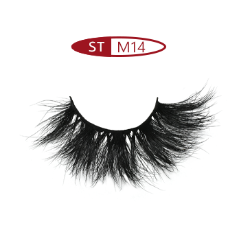 ST-M14 - Wispy hybrid lash look with 25mm pure mink hair eyelash extensions