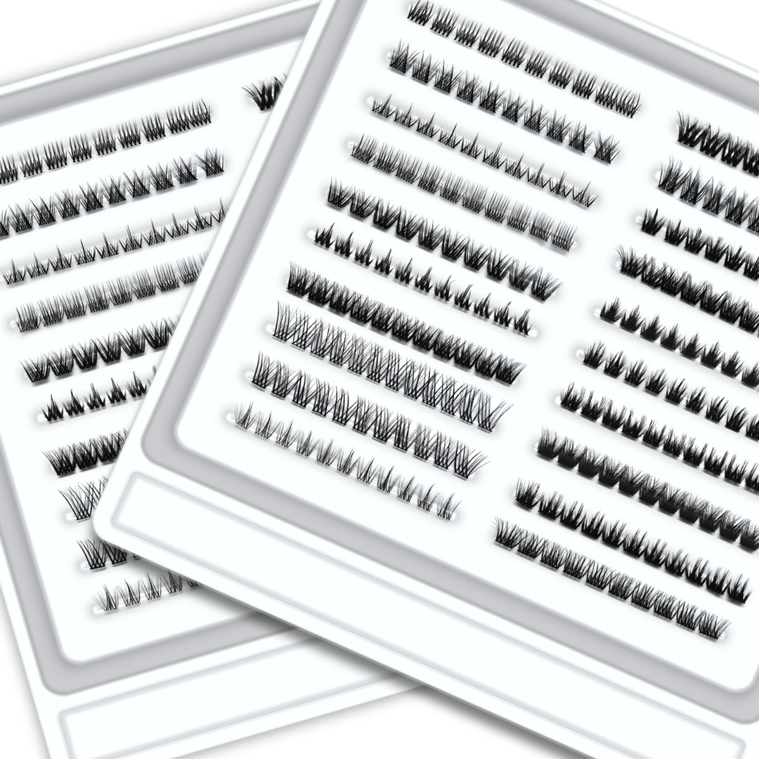 II111 - 8-16MM Natural Self Adhesive Lash Clusters Kit Easy to Apply Press On Cluster Lash Extension