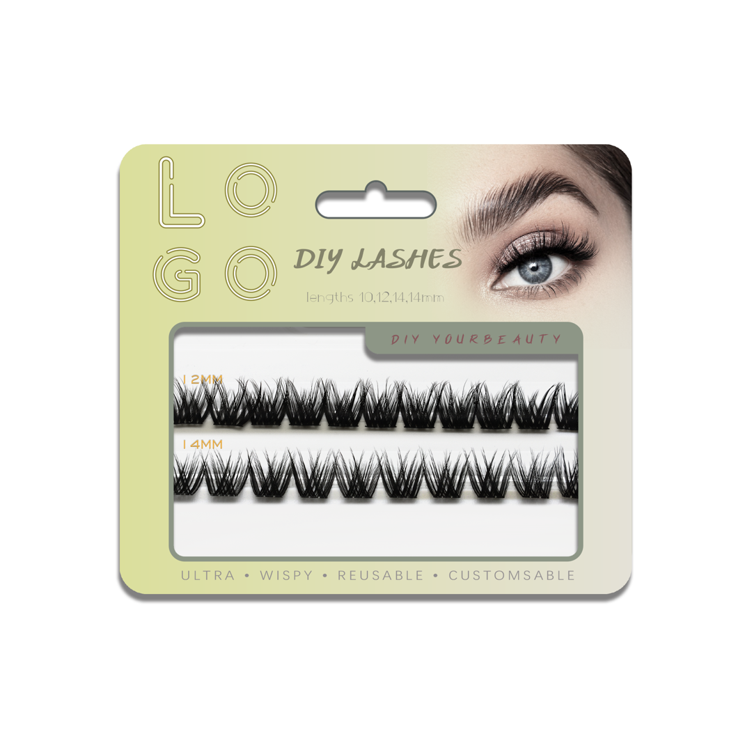 II111 - 8-16MM Natural Self Adhesive Lash Clusters Kit Easy to Apply Press On Cluster Lash Extension
