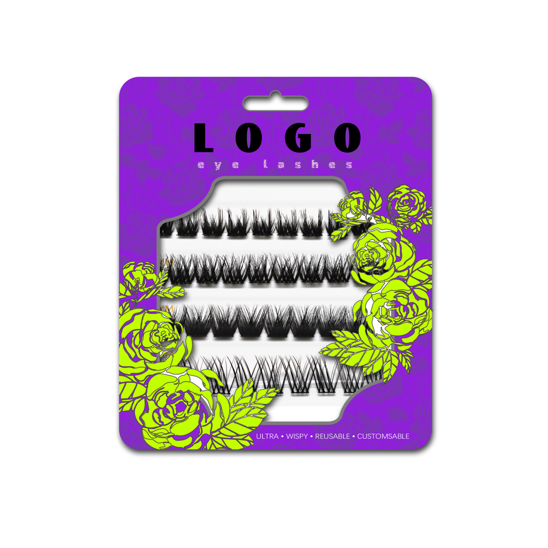 II112 - Customized Self Adhesive Individual Lashes New 7-10 Days Press On Segment Whole Sale No Glue Required /  