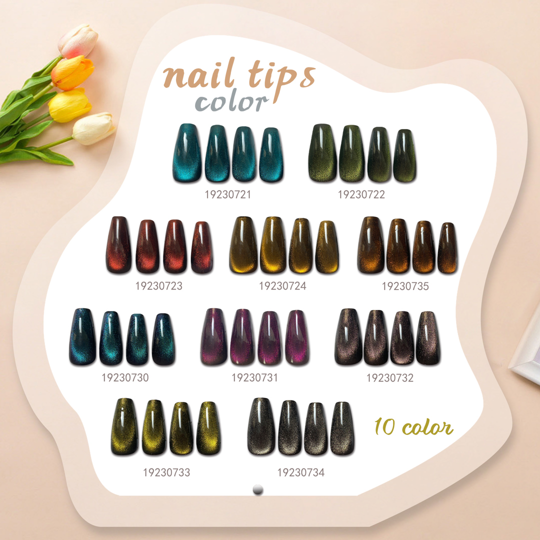 nail tips five color chart