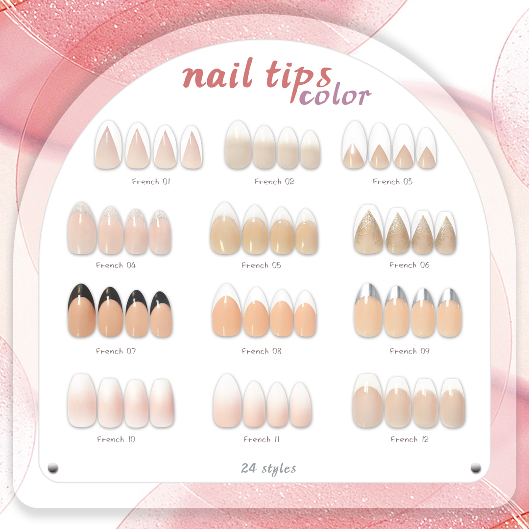 nail tips four color chart