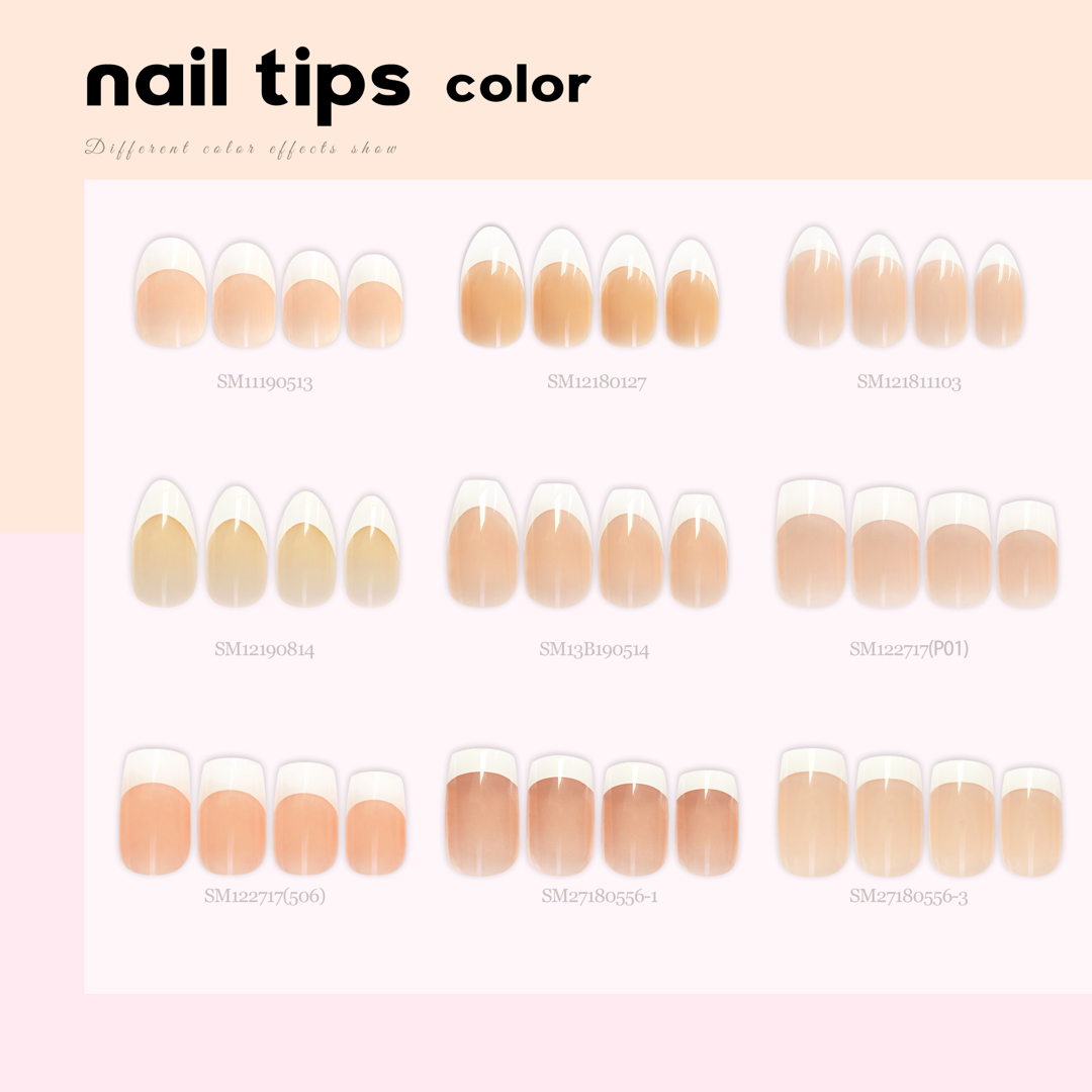 nail tips one color chart