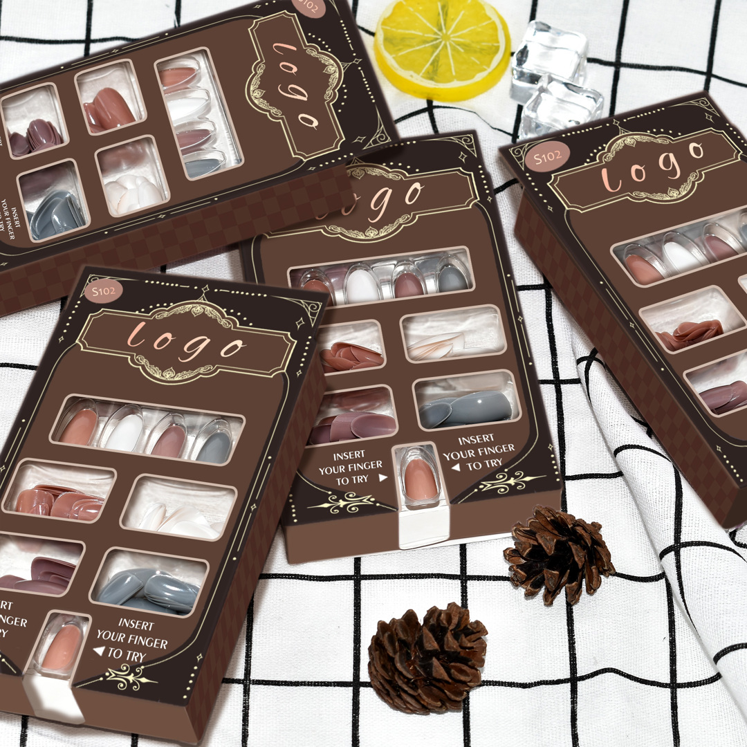 S102 -- Easy to apply almond shape false nail tips