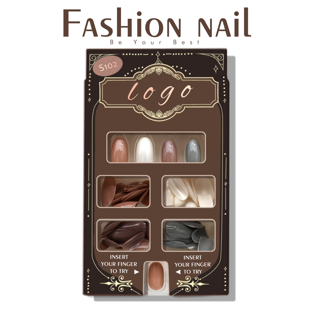 S102 -- Easy to apply almond shape false nail tips