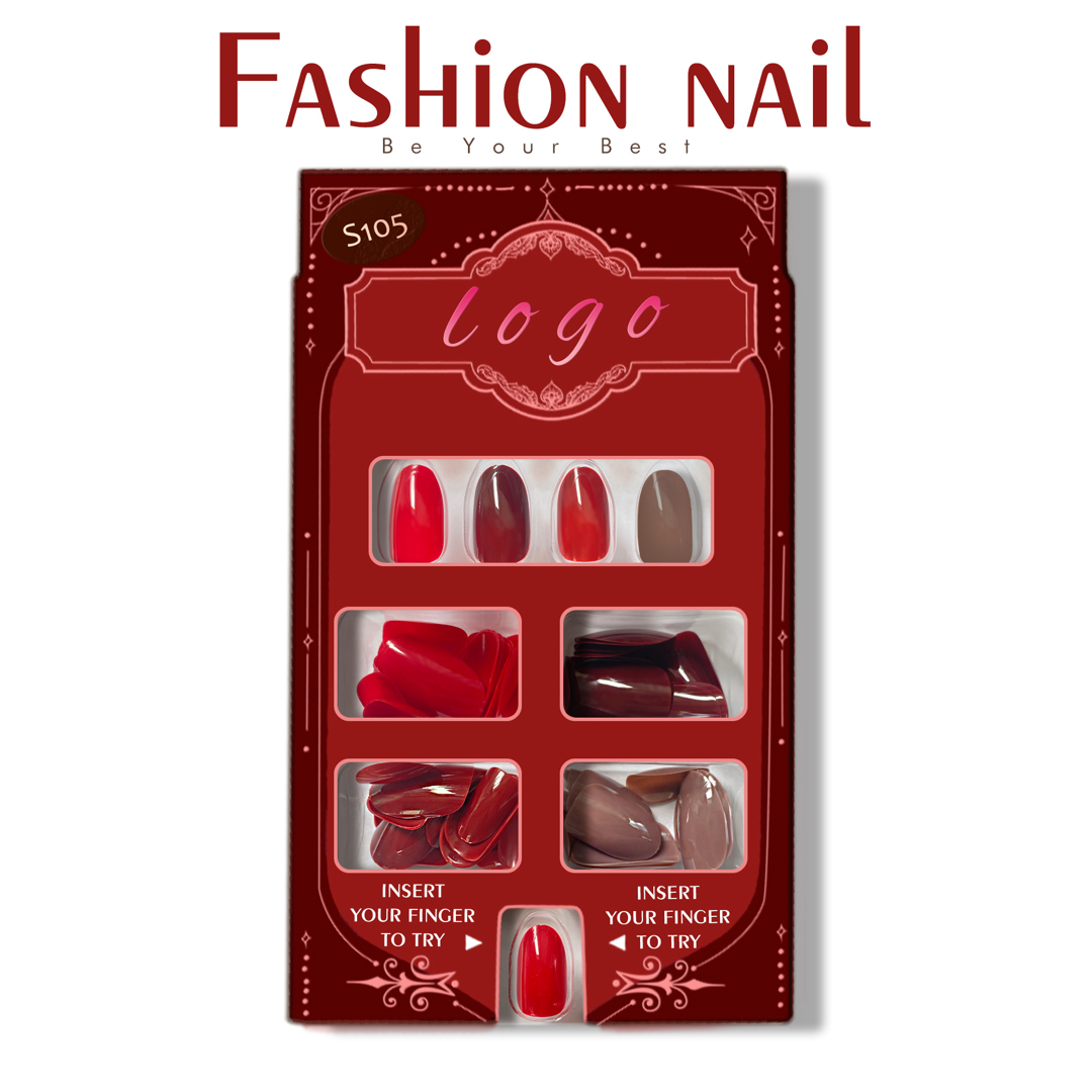 S105 -- 100pcs shiny artificial fake salon nail tips homemade