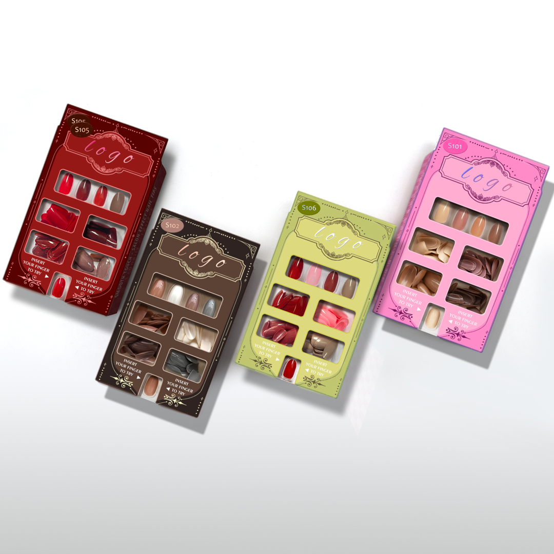 S105 -- 100pcs shiny artificial fake salon nail tips homemade