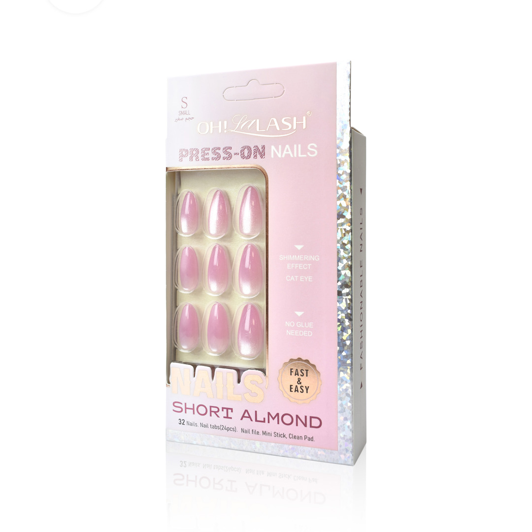 2026 Hot  Cat Eye Press On Nails - 32pcs Reusable Almond False Nails