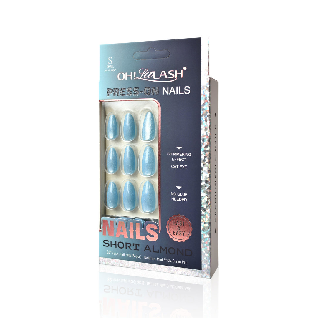 Glamorous Cat Eye Press On Nails -  Reusable Nails Set